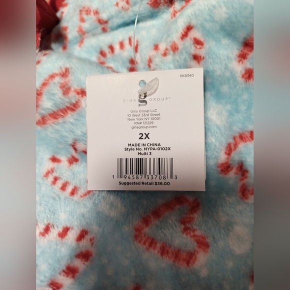 New Mint Hearts PJ Pants / Size 2X - Picture 3 of 4